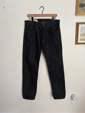 MORRISON Men's Dark Resin Wash Blue Jeans Classic Straight Fit 31 x 30 Cotton CD